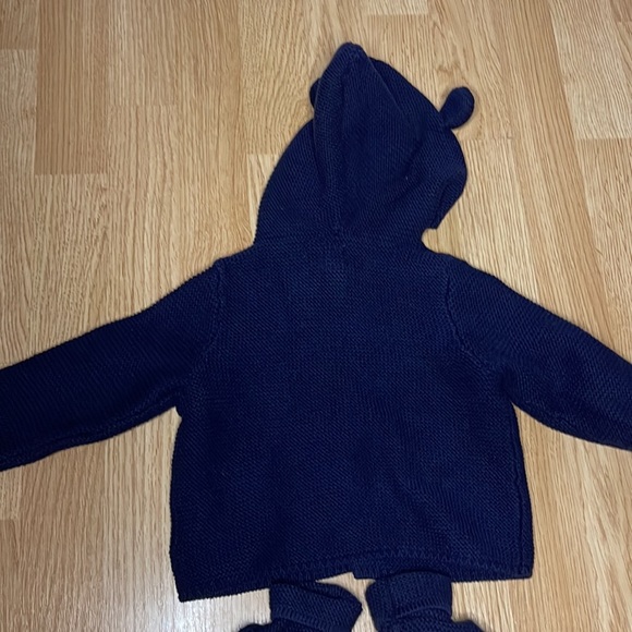 Baby gap teddy bear button up coat with booties navy blue 6-12m - Picture 6 of 7